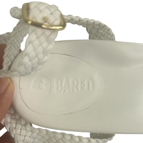 Bared X Pliant Nighthawk White Leather Woven Block Heels Women SZ 42 US 11-11.5 - Picture 2 of 16
